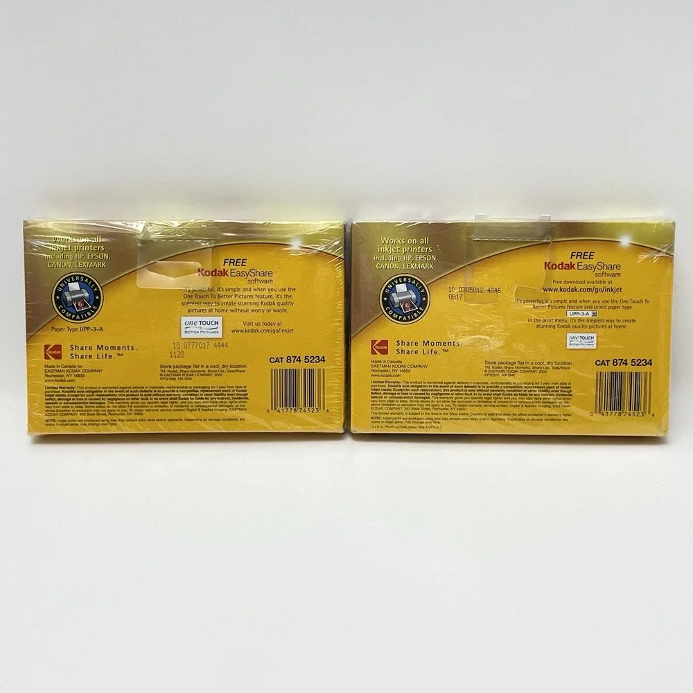 NEW Set Of 2 Packs Kodak Ultima‎ Photo Picture Paper 100 Sheet High Gloss 4x6